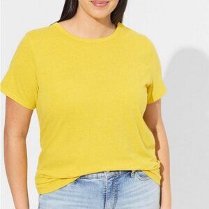 Women’s torrid 1 Yellow Everyday Signature Jersey Crew Neck Tee 14 16 1X 1XL